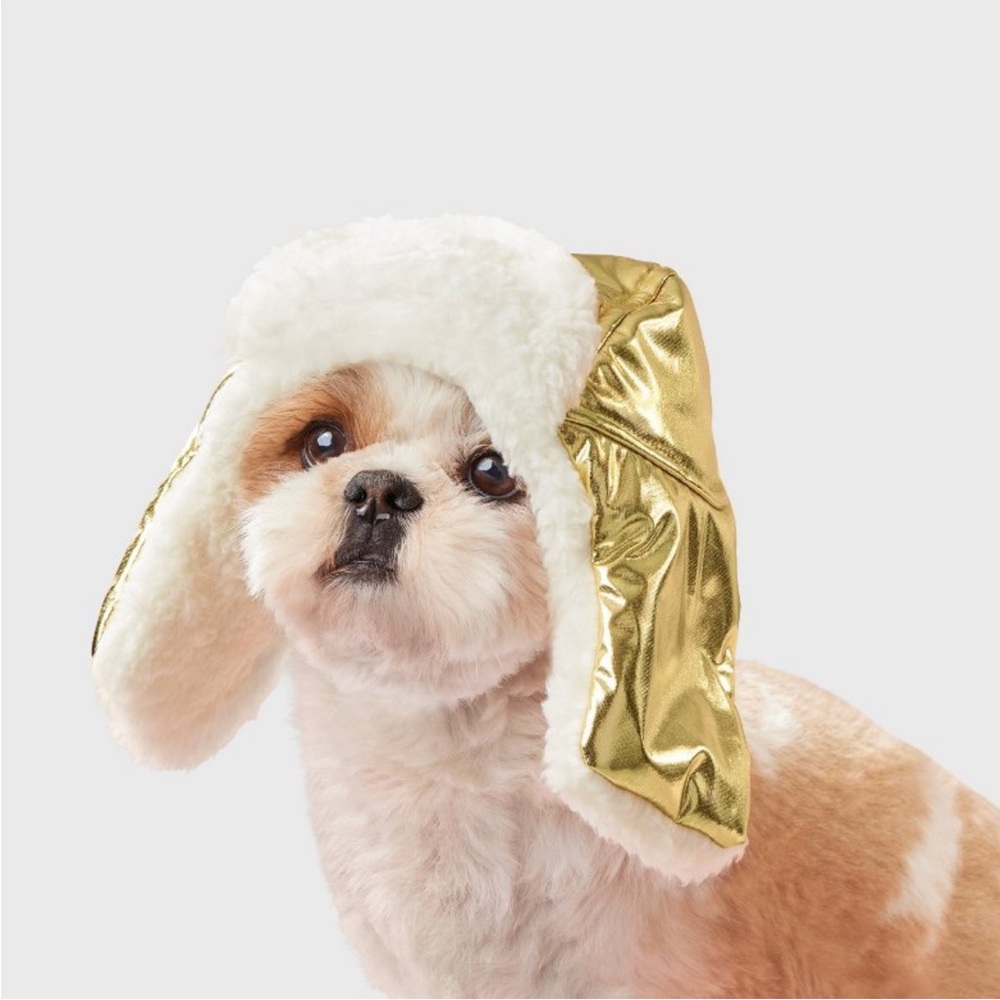 Boots & Barkley Metallic Gold Pet Trapper Hat